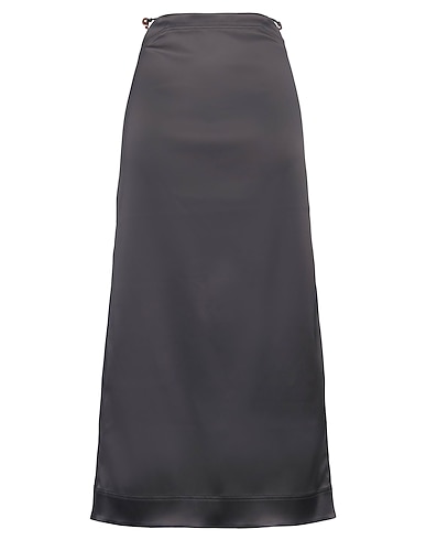 GANNI Long skirt NERO 91% Recycled polyester, 9% Elastane