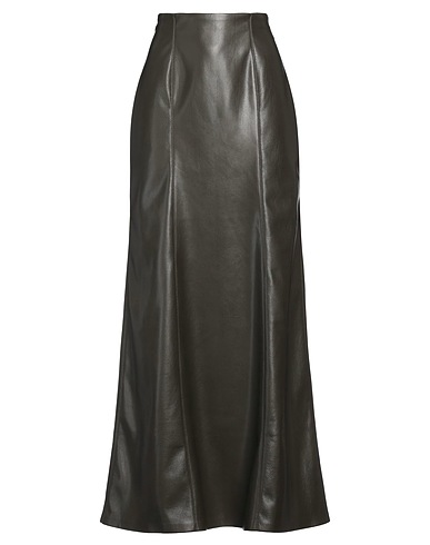 NANUSHKA Maxi Skirts Military green 100% Polyester, Polyurethane