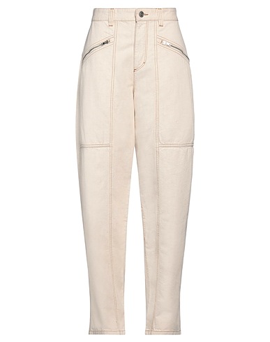 ISABEL MARANT Denim trousers Ivory 80% Cotton, 20% Hemp