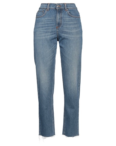 ROŸ ROGER'S Denim trousers Blue 99% Cotton, 1% Elastane