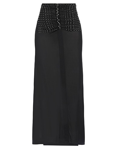 RABANNE Maxi Skirts Black 87% Cupro, 13% Elastane