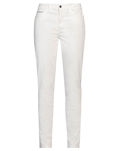 LIU •JO Denim pants White 98% Cotton, 2% Elastane