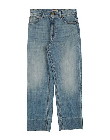 GUCCI Denim trousers Blue 100% Cotton, Calfskin