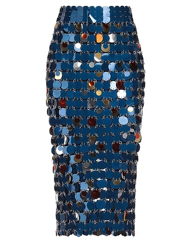RABANNE Midi skirt Blue 60% Plastic, 40% Steel