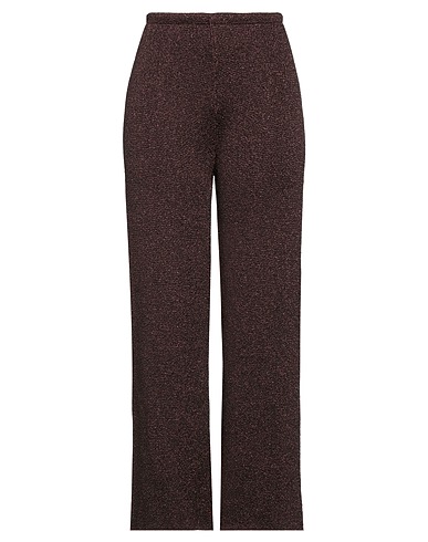 SIYU Casual trouser Dark brown 66% Viscose, 34% Metallic fiber