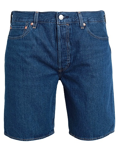 LEVI'S Denim shorts 501®ORIGINAL SHORTS DARK INDIGO - WORN IN
 Blue 100% Cotton