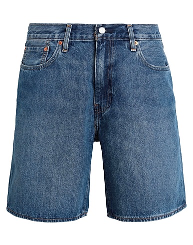 LEVI'S Denim shorts 468 STAY LOOSE SHORTS DARK INDIGO - WORN IN
 Blue 100% Cotton