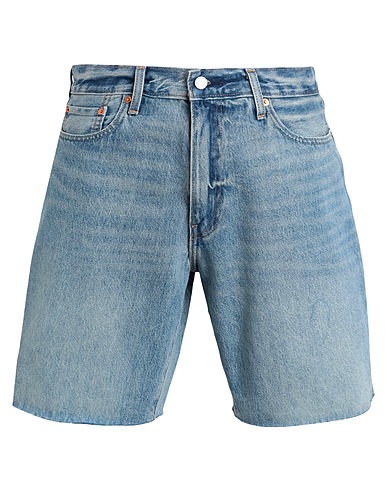 LEVI'S Denim shorts 468 STAY LOOSE SHORTS LIGHT INDIGO - WORN IN
 Blue 100% Cotton