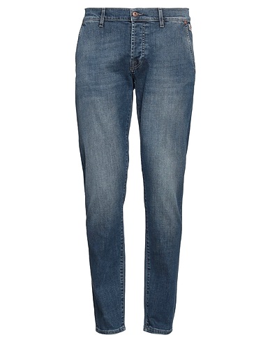 ROŸ ROGER'S Denim trousers Blue 98% Cotton, 2% Rubber