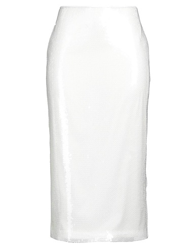 DAVID KOMA Midi skirts BIANCO 90% Polyester, 10% Polyamide