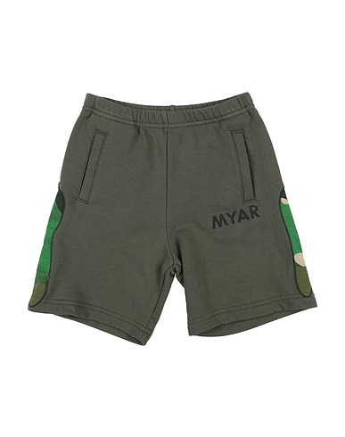 MYAR Shorts & Bermuda Military green 100% Cotton, Elastane