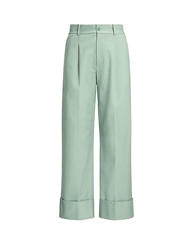 LAUREN RALPH LAUREN Casual trouser Sage green 98% Cotton, 2% Elastane