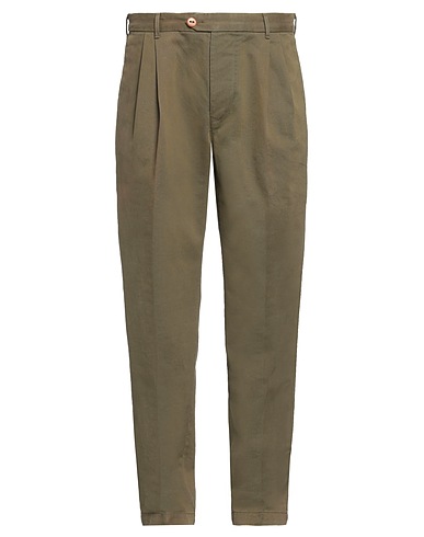TELA GENOVA Casual pants Military green 100% Cotton