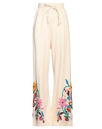 MES DEMOISELLES Casual trouser Cream 100% Cotton