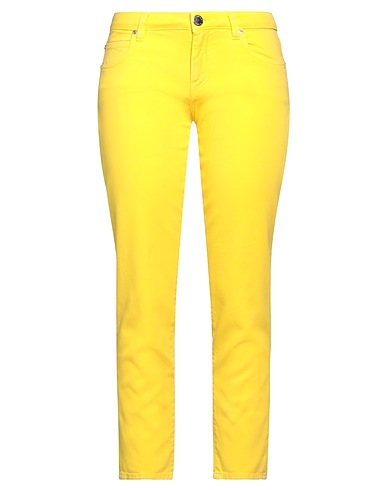 PINKO Denim trousers DENIM Yellow 100% Cotton