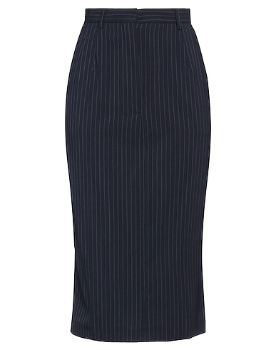 N°21 Midi skirt Navy blue 52% Polyester, 43% Wool, 5% Elastane