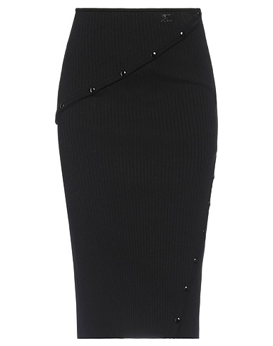 COURRÈGES Midi skirt Black 70% Viscose, 30% Polyester