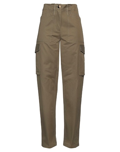 RABANNE Casual pants Military green 100% Cotton, Polyurethane