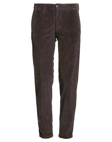 RE_HASH Casual pants Chocolate brown 97% Cotton, 3% Elastane
