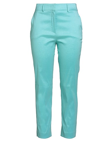 HANITA Casual pants Turquoise 60% Polyester, 35% Nylon, 5% Elastane
