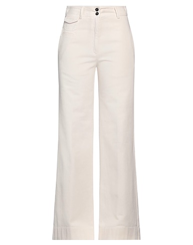 FORTE_FORTE Casual trouser Ivory 100% Cotton