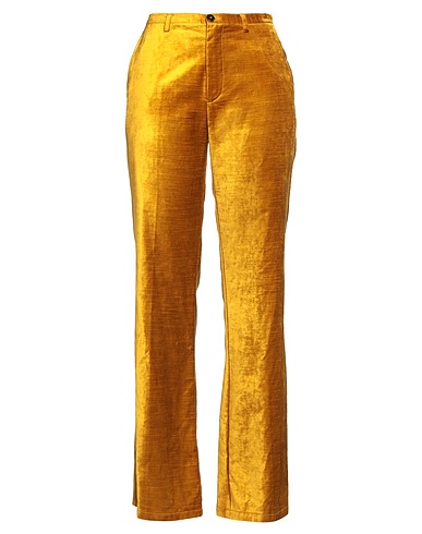 FORTE_FORTE Casual trouser Yellow 58% Cotton, 42% Viscose