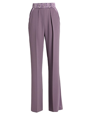 ELISABETTA FRANCHI Casual trouser Mauve 100% Polyester, Glass, Metal