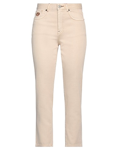 MALÌPARMI Denim trousers Beige 100% Cotton