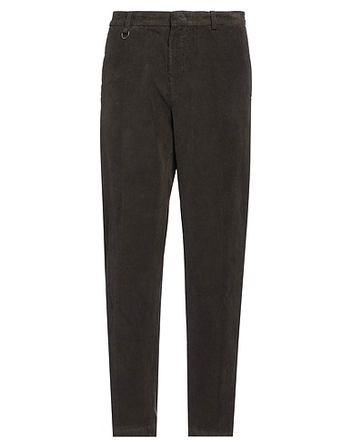 PAOLO PECORA Casual trouser Dark brown 98% Cotton, 2% Elastane