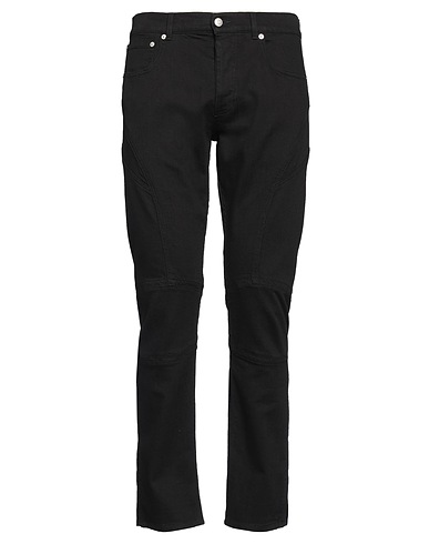 MCQUEEN Jeans Schwarz 98% Baumwolle, 2% Elastan, Kalbsleder