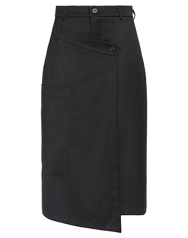 VICOLO Midi skirt Black 62% Polyester, 35% Viscose, 3% Elastane