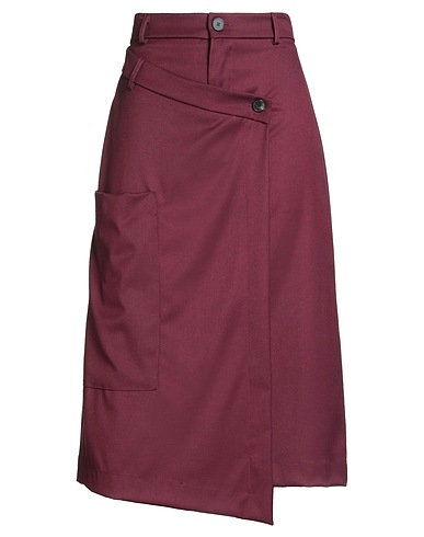 VICOLO Midi skirt Burgundy 62% Polyester, 35% Viscose, 3% Elastane