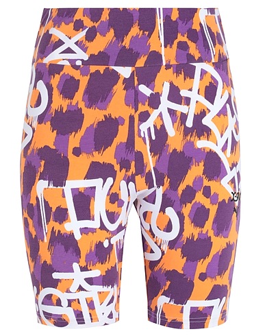 PUMA x X-GIRL Shorts & Bermuda PUMA X X-GIRL AOP Short Tights 7"
 Purple 93% Cotton, 7% Elastane
