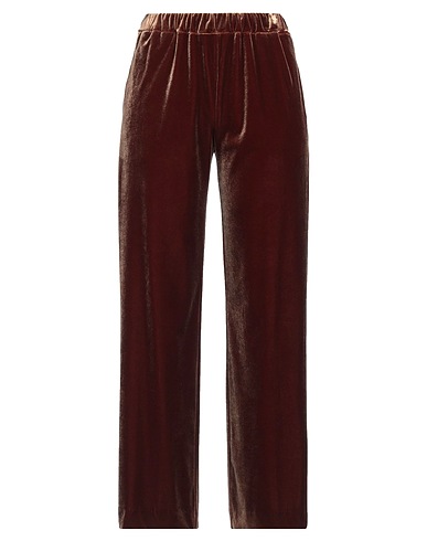 RUE DU BAC Casual pants Brown 98% Polyester, 2% Elastane