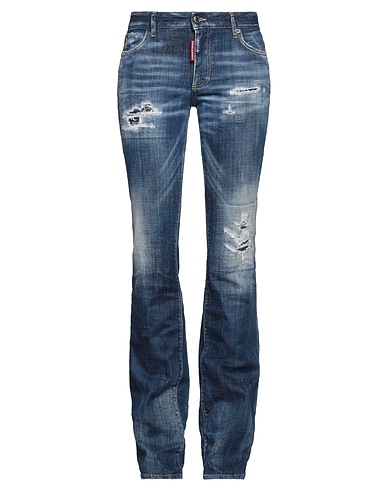DSQUARED2 Denim pants Blue 98% Cotton, 2% Elastane, Cow leather