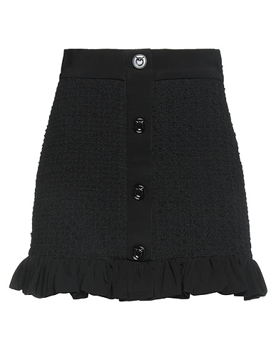 PINKO Mini skirt Black 55% Cotton, 28% Acrylic, 12% Polyester, 4% Wool, 1% Viscose