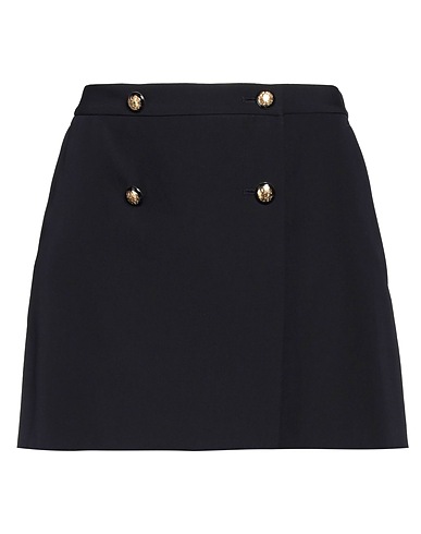 MCQUEEN Mini skirt Midnight blue 77% Wool, 23% Cotton