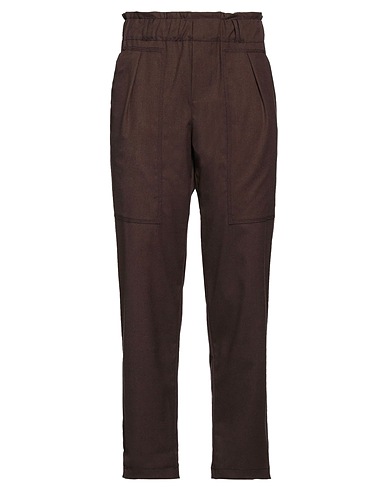 RUE DU BAC Casual pants Chocolate brown 68% Polyester, 30% Viscose, 2% Elastane