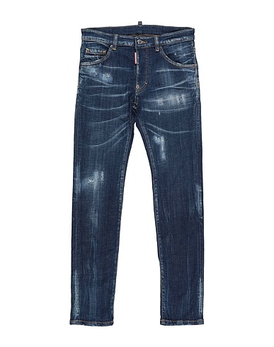 DSQUARED2 Pantalones vaqueros Azul marino 98% Algodón, 2% Elastán, Piel de bovino