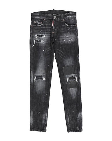 DSQUARED2 Джинсовые брюки Чёрный 98% Хлопок, 2% Эластан, Полиэстер, Полиуретан, Воловья кожа