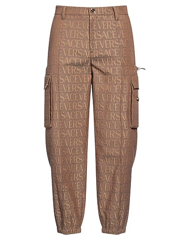 VERSACE Casual trouser Camel 60% Polyester, 40% Cotton