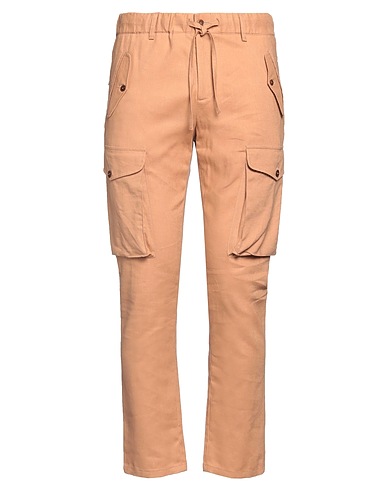 GREY DANIELE ALESSANDRINI Casual pants Camel 55% Linen, 45% Viscose