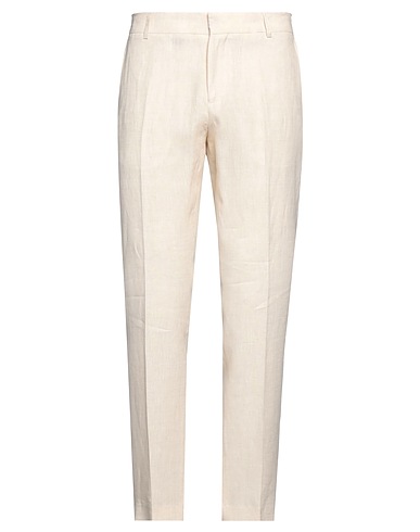 GREY DANIELE ALESSANDRINI Casual pants Ivory 100% Linen
