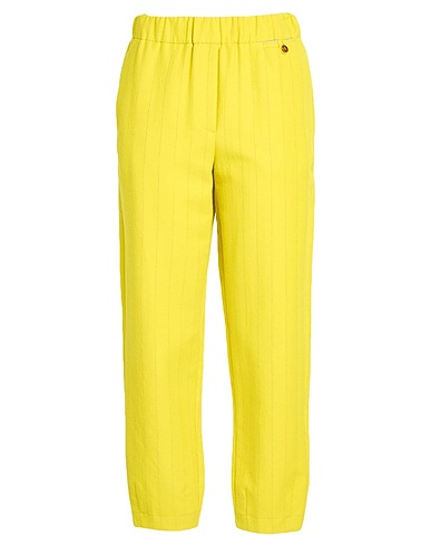 ALYSI Casual pants CHOCOLAT Lime green 63% Cotton, 37% Virgin Wool