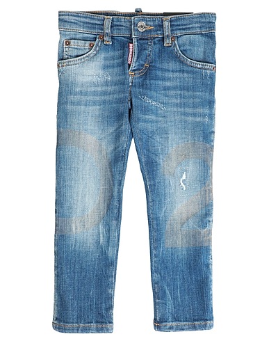 DSQUARED2 Denim pants Blue 98% Cotton, 2% Elastane, Cow leather