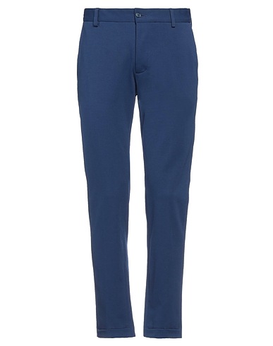 GREY DANIELE ALESSANDRINI Casual trouser Blue 52% Cotton, 40% Polyamide, 8% Elastane