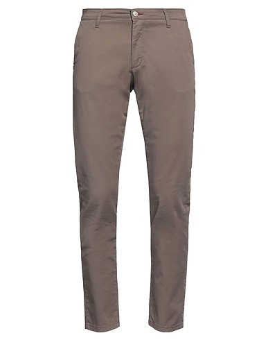 DANIELE ALESSANDRINI HOMME Casual pants Taupe 98% Cotton, 2% Elastane