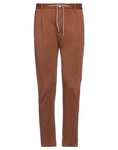 DANIELE ALESSANDRINI HOMME Casual trouser MARRONE 77% Polyester, 18% Viscose, 5% Elastane