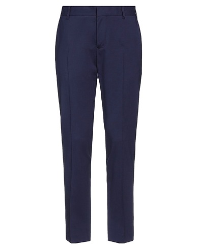 DANIELE ALESSANDRINI Casual trouser Bright blue 98% Wool, 2% Elastane