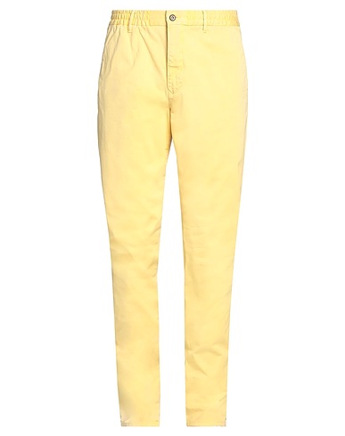INCOTEX Casual pants Yellow 97% Cotton, 3% Elastane